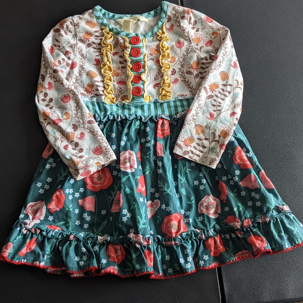 Matilda Jane Dress -6-12mons Turquoise, Orange Multiple Colors